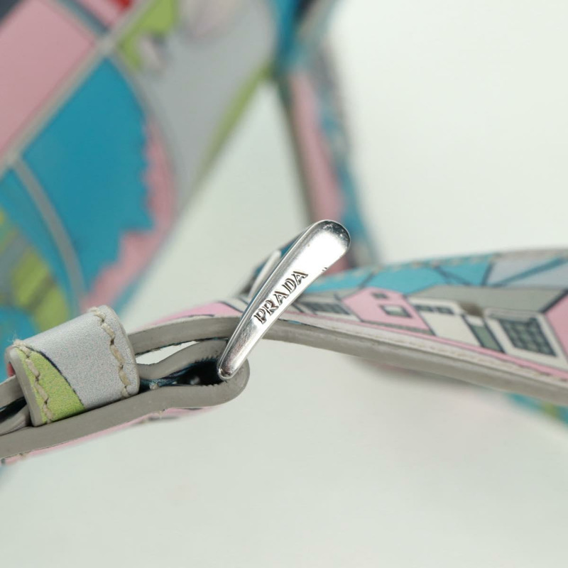 【日本直送】PRADA 皮革斜背包 淺藍色 銀色 正品 168150V-8