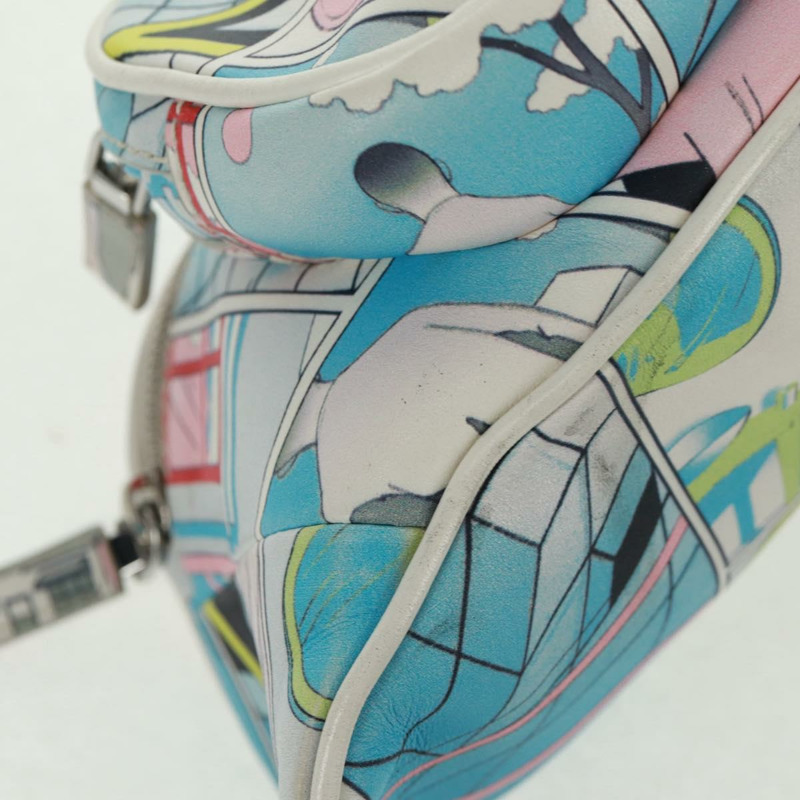 【日本直送】PRADA 皮革斜背包 淺藍色 銀色 正品 168150V-14