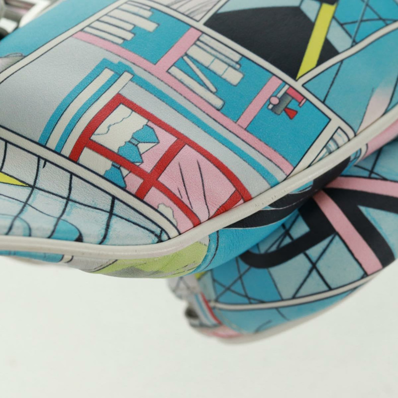 【日本直送】PRADA 皮革斜背包 淺藍色 銀色 正品 168150V-16