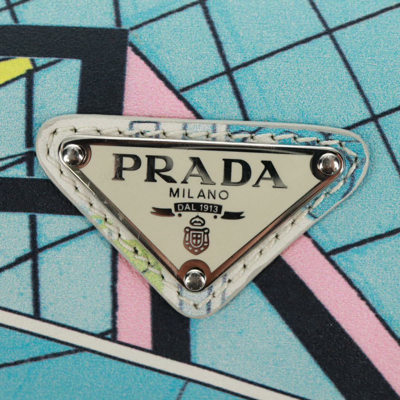 【日本直送】PRADA 皮革斜背包 淺藍色 銀色 正品 168150V-18