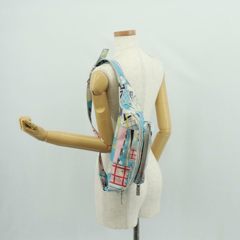 【日本直送】PRADA 皮革斜背包 淺藍色 銀色 正品 168150V-28