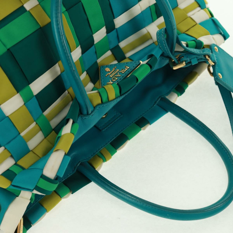 【日本直送】PRADA 尼龍雙肩手提包 綠色金色 正品 168145V-5