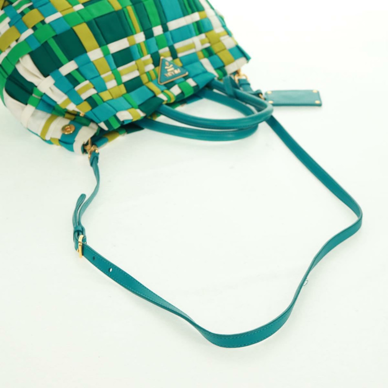 【日本直送】PRADA 尼龍雙肩手提包 綠色金色 正品 168145V-8