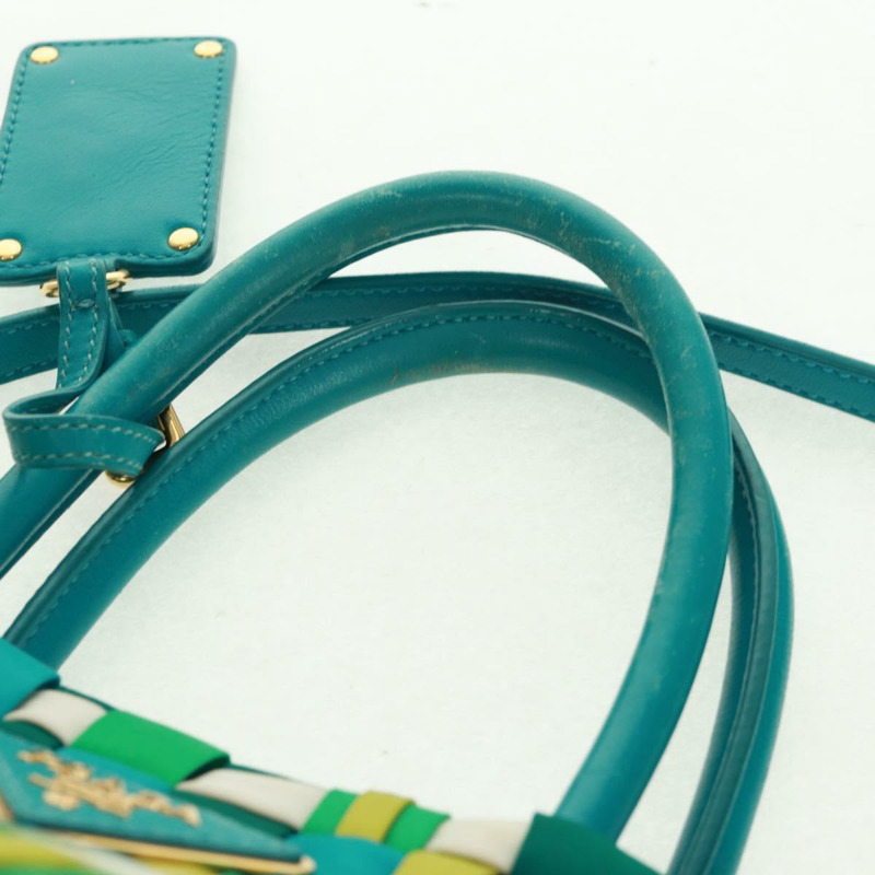 【日本直送】PRADA 尼龍雙肩手提包 綠色金色 正品 168145V-13