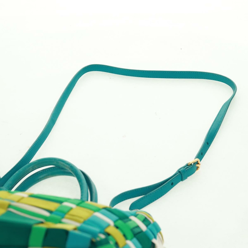 【日本直送】PRADA 尼龍雙肩手提包 綠色金色 正品 168145V-14