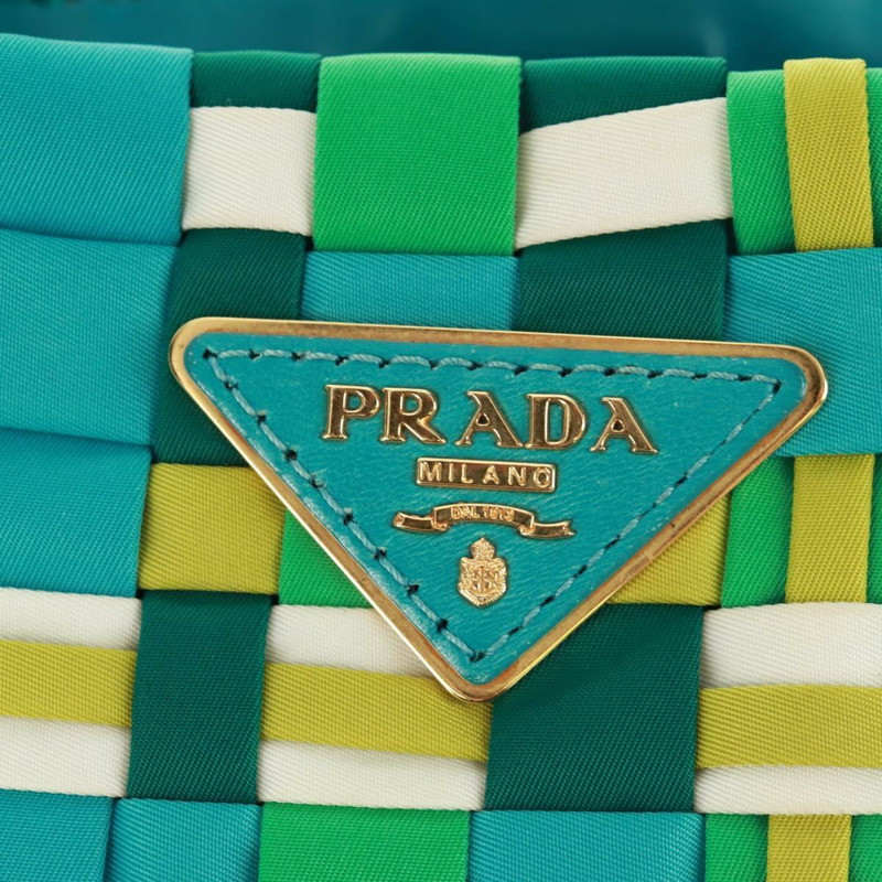【日本直送】PRADA 尼龍雙肩手提包 綠色金色 正品 168145V-19