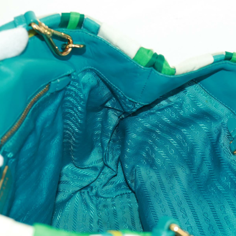 【日本直送】PRADA 尼龍雙肩手提包 綠色金色 正品 168145V-23