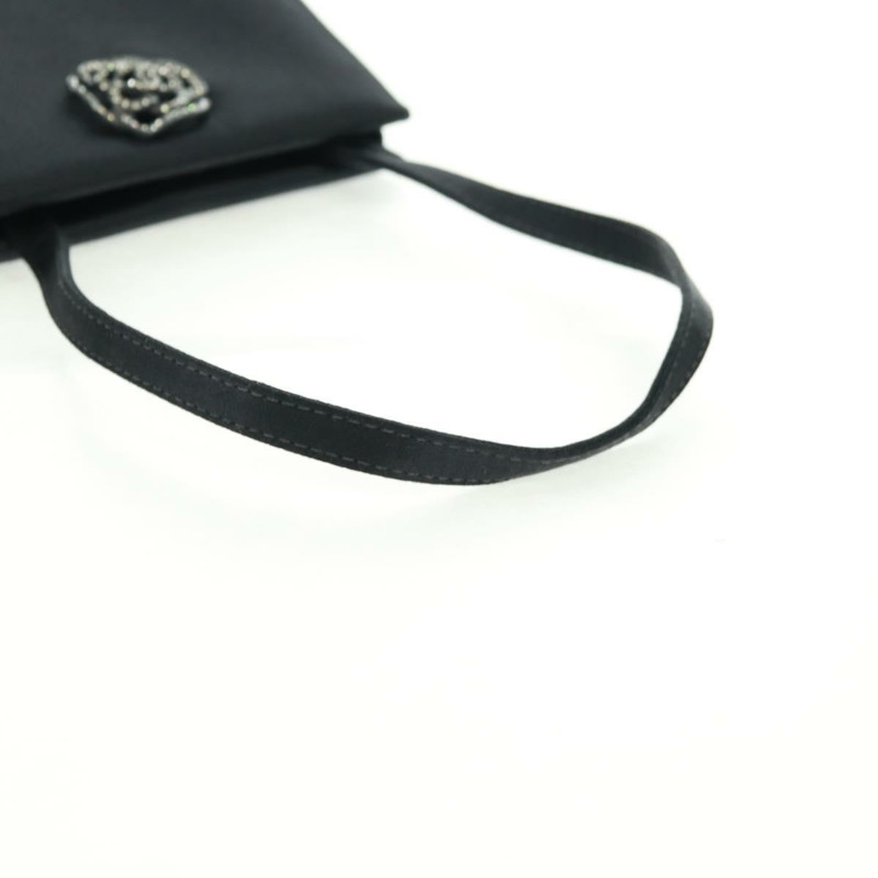 【日本直送】香奈兒山茶花手提包 黑色緞面 CC 正品 168015V-6