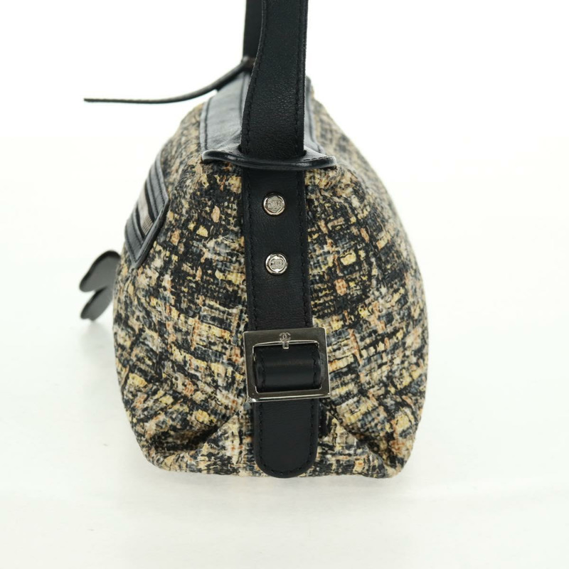 【日本直送】香奈兒斜紋軟呢米色單肩背包 CC Auth 168136V-2