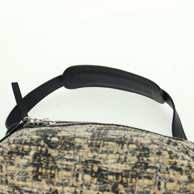 【日本直送】香奈兒斜紋軟呢米色單肩背包 CC Auth 168136V-13