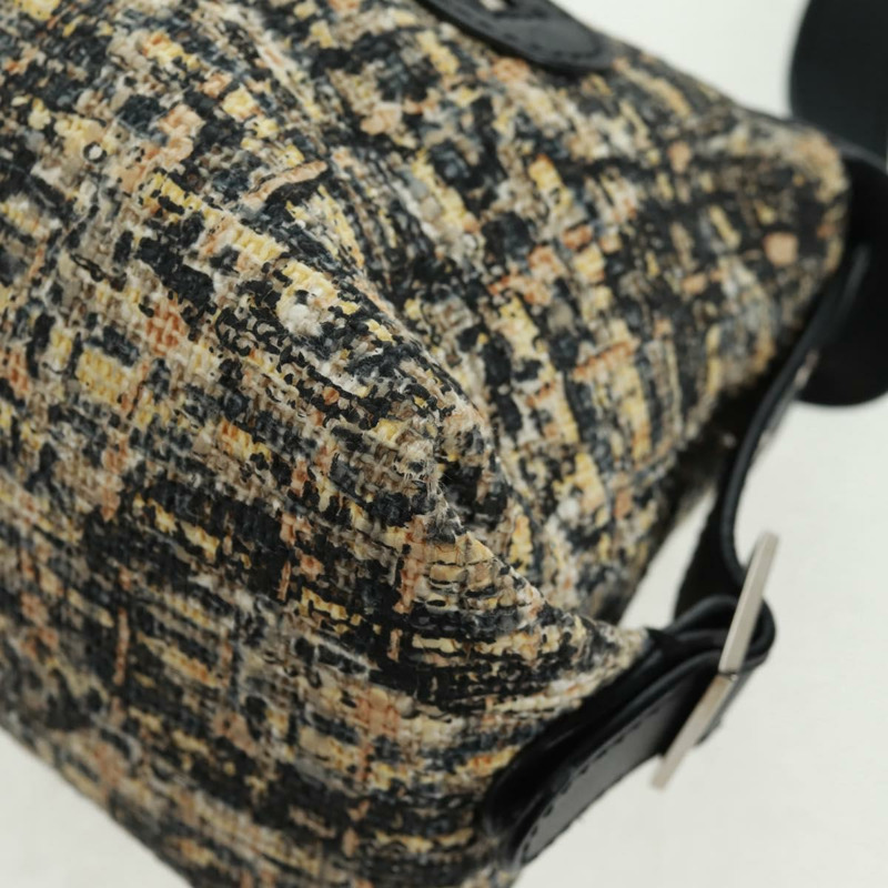 【日本直送】香奈兒斜紋軟呢米色單肩背包 CC Auth 168136V-14