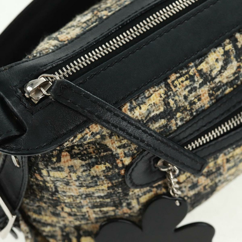 【日本直送】香奈兒斜紋軟呢米色單肩背包 CC Auth 168136V-19