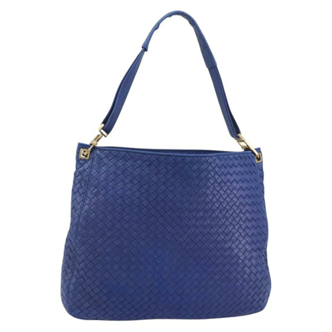 BOTTEGA VENETA INTRECCIATO 皮革肩背包 藍色 正品 168212V