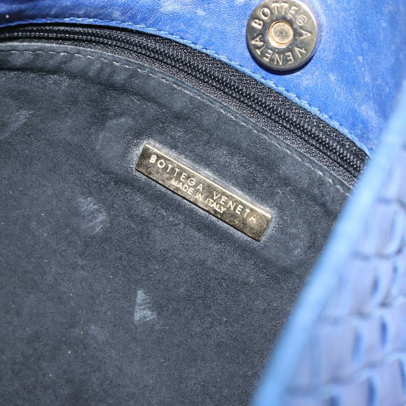 【日本直送】BOTTEGA VENETA INTRECCIATO 皮革肩背包 藍色 正品 168212V-17
