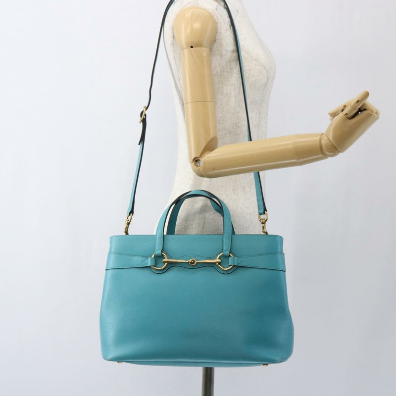 【日本直送】GUCCI 手提包 皮革 兩用 淺藍色 金色 319795 正品 168224V-27