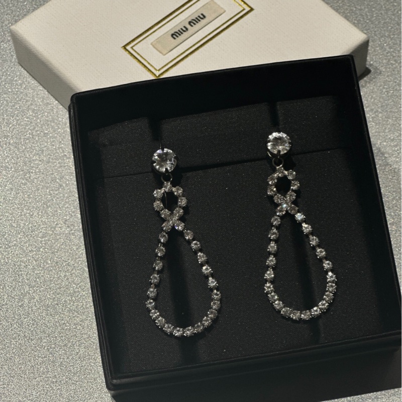 【99新 ✨ 全網最低價！】Miu Miu耳飾 耳釘 全鑽款 Full Set（下單前先詢問庫存❗️）-0