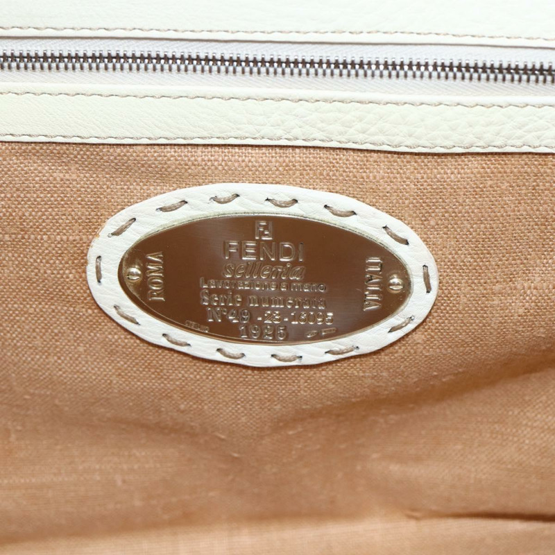 【日本直送】FENDI Celeria 手提包 帆布 米色 銀色 正品 168372V-18