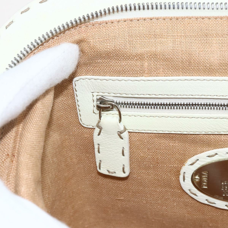 【日本直送】FENDI Celeria 手提包 帆布 米色 銀色 正品 168372V-19