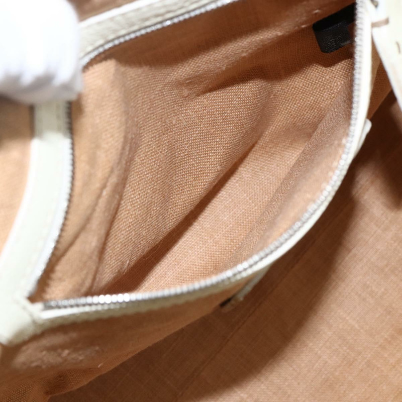 【日本直送】FENDI Celeria 手提包 帆布 米色 銀色 正品 168372V-22