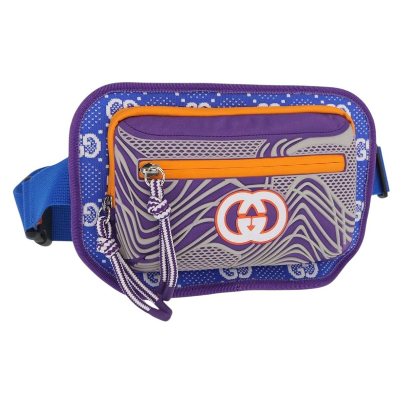 【日本直送】GUCCI 紫色銀色尼龍腰包 752102 正品 bs32891V-0