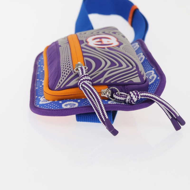 【日本直送】GUCCI 紫色銀色尼龍腰包 752102 正品 bs32891V-3