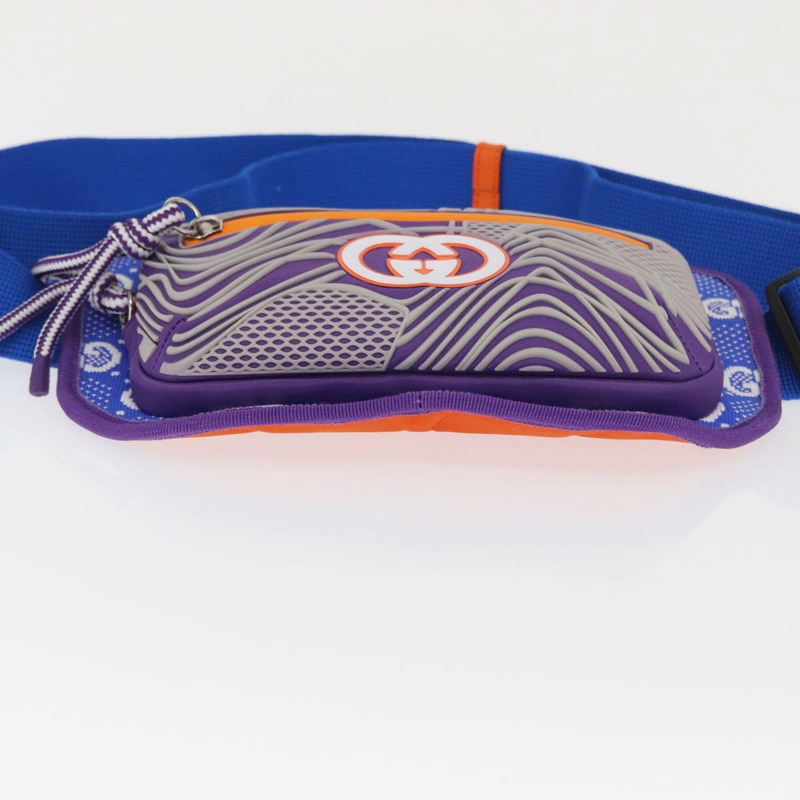 【日本直送】GUCCI 紫色銀色尼龍腰包 752102 正品 bs32891V-4