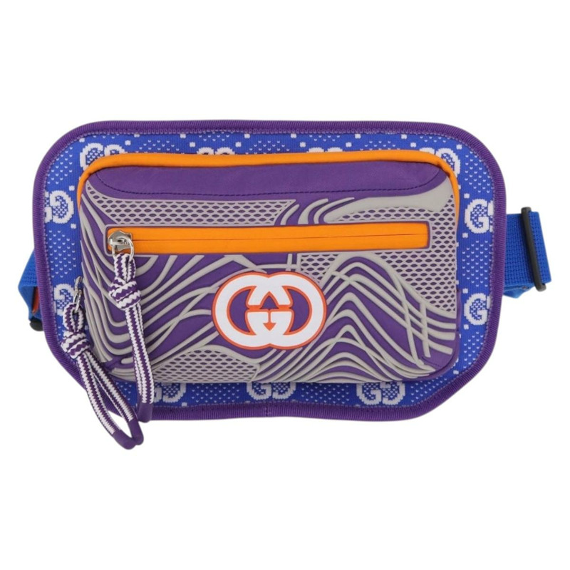 【日本直送】GUCCI 紫色銀色尼龍腰包 752102 正品 bs32891V-12