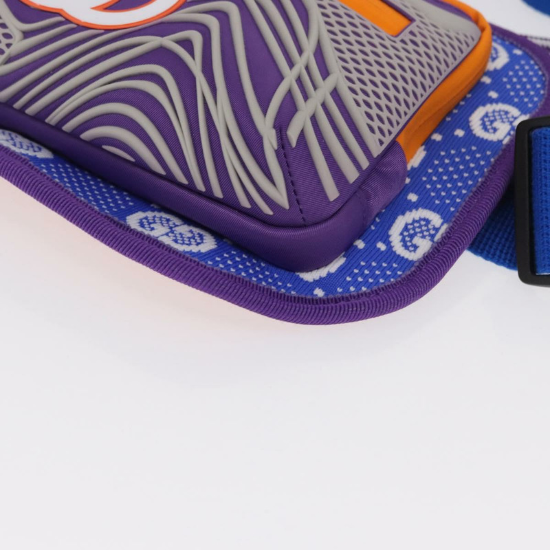 【日本直送】GUCCI 紫色銀色尼龍腰包 752102 正品 bs32891V-13