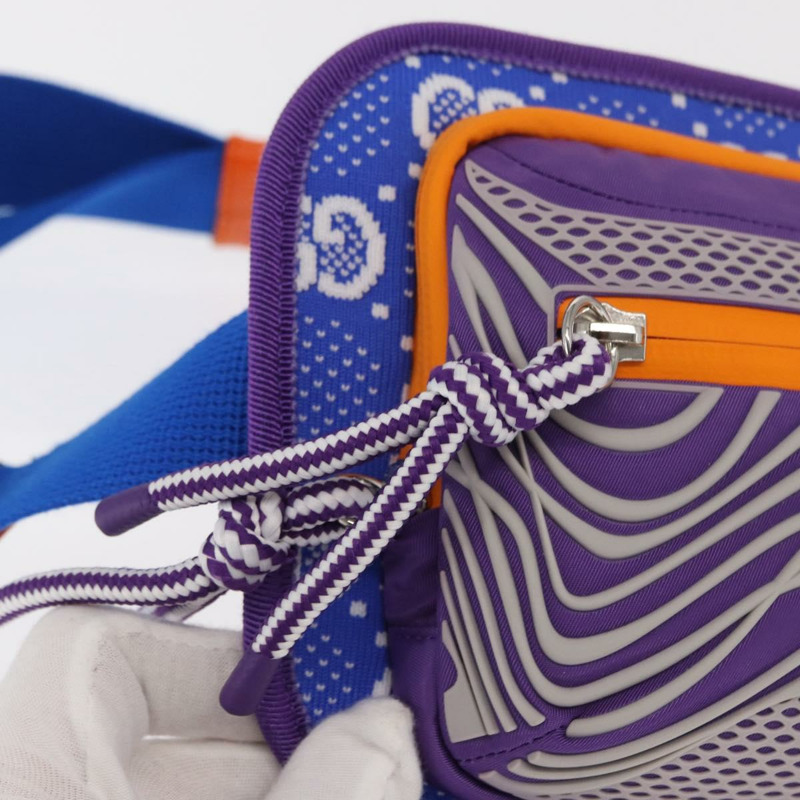 【日本直送】GUCCI 紫色銀色尼龍腰包 752102 正品 bs32891V-17