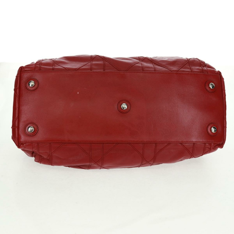 【日本直送】Christian Dior Canage 鏈條肩背包，皮革材質，紅色銀色，正品編號 166291-4