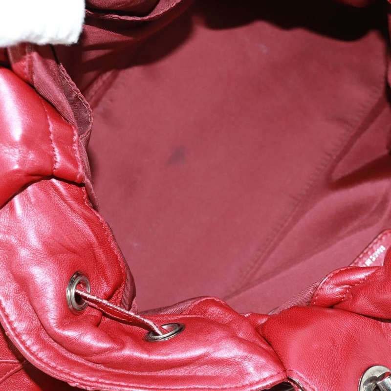 【日本直送】Christian Dior Canage 鏈條肩背包，皮革材質，紅色銀色，正品編號 166291-9