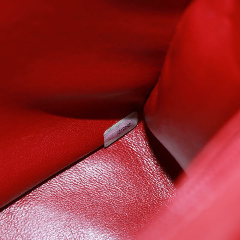 【日本直送】香奈兒 (CHANEL) 絎縫鏈條單肩包，羊皮材質，紅色，金色雙C標誌，正品編號 168176V-9