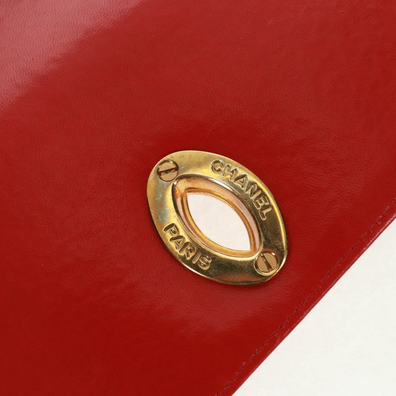 【日本直送】香奈兒 (CHANEL) 絎縫鏈條單肩包，羊皮材質，紅色，金色雙C標誌，正品編號 168176V-20