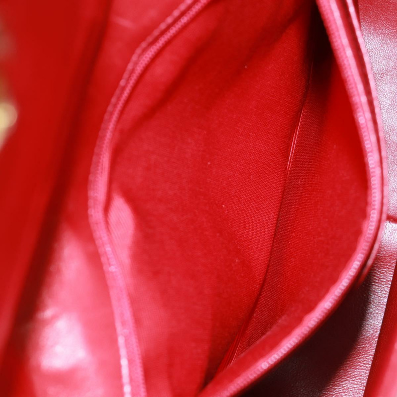 【日本直送】香奈兒 (CHANEL) 絎縫鏈條單肩包，羊皮材質，紅色，金色雙C標誌，正品編號 168176V-25