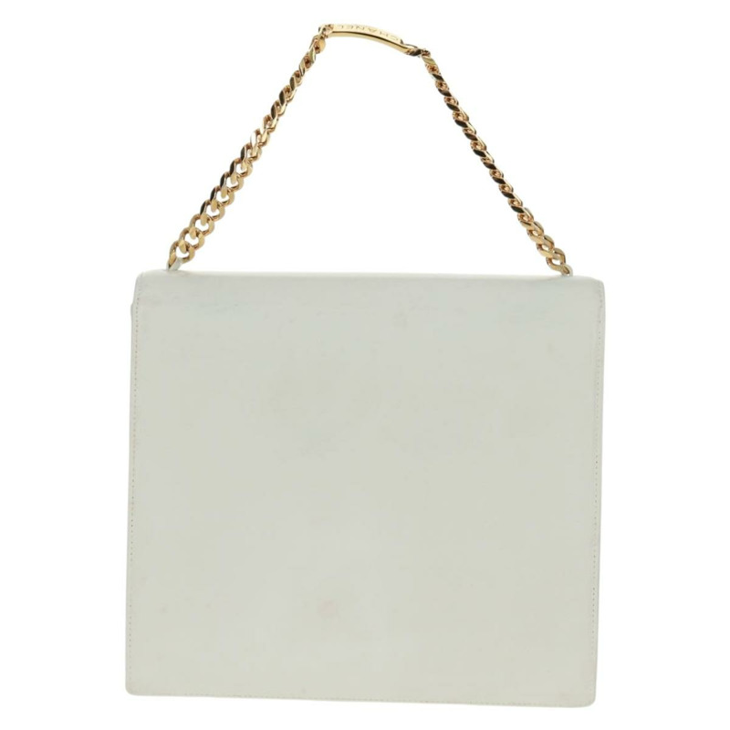 【日本直送】香奈兒 COCO 標誌鏈條肩背包 白色皮革 金色 CC 標誌 Auth 168138V-1