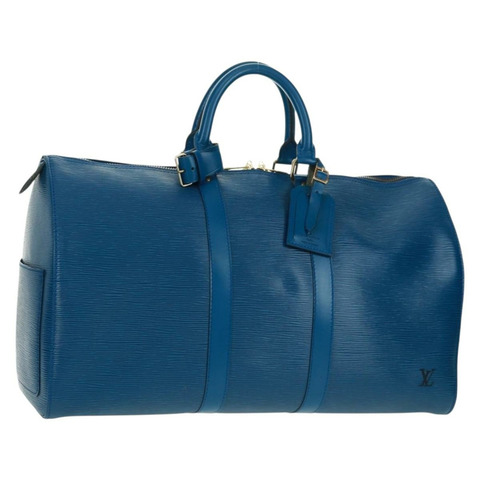 路易威登 Epi Keepall 45 波士頓包 藍色 M42975 LV 正品 168143V