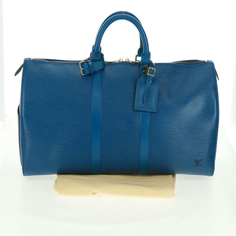 【日本直送】路易威登 Epi Keepall 45 波士頓包 藍色 M42975 LV 正品 168143V-11