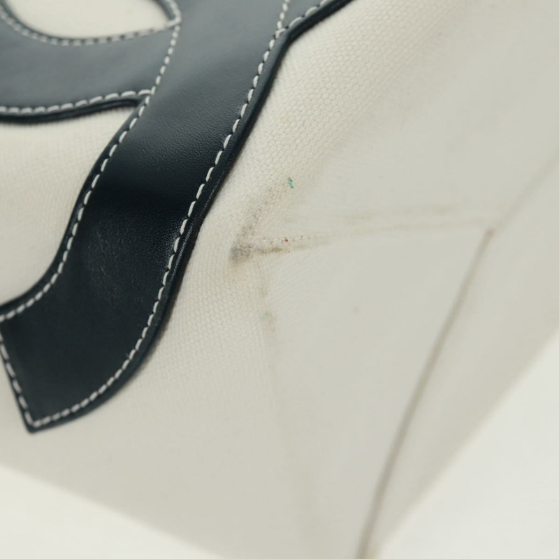 【日本直送】香奈兒 (CHANEL) 鏈條巧克力棒系列單背包 No5 帆布 白色 銀色 CC 標誌 Auth 168140V-7