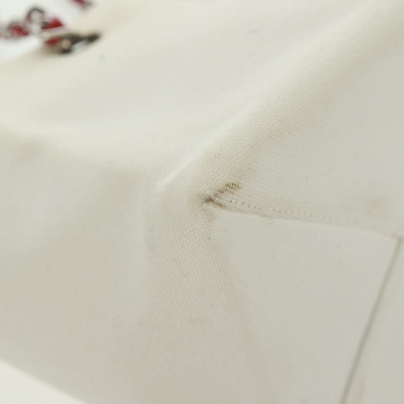 【日本直送】香奈兒 (CHANEL) 鏈條巧克力棒系列單背包 No5 帆布 白色 銀色 CC 標誌 Auth 168140V-16