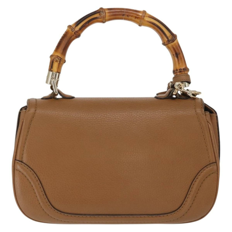 【日本直送】GUCCI 新款竹編手提包 皮革 兩用 棕色/金色 254884 正品 hk3362V-1