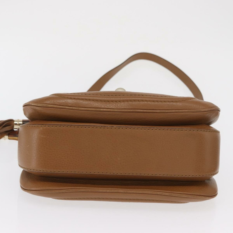 【日本直送】GUCCI 新款竹編手提包 皮革 兩用 棕色/金色 254884 正品 hk3362V-4