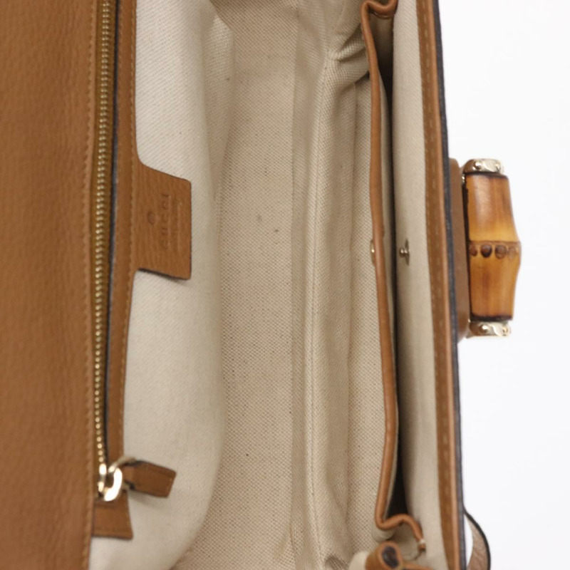【日本直送】GUCCI 新款竹編手提包 皮革 兩用 棕色/金色 254884 正品 hk3362V-9