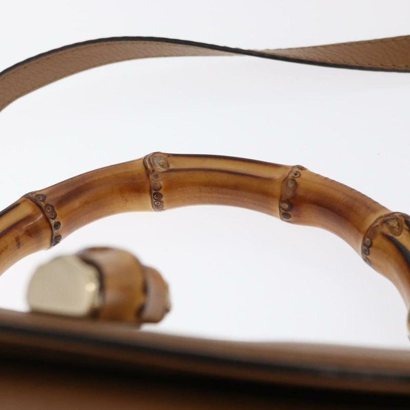 【日本直送】GUCCI 新款竹編手提包 皮革 兩用 棕色/金色 254884 正品 hk3362V-13