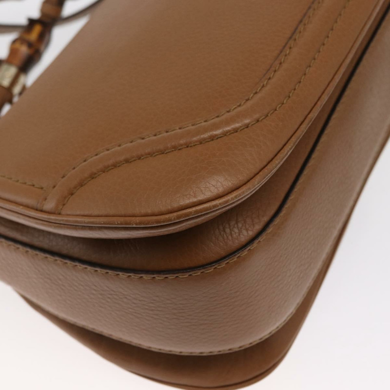 【日本直送】GUCCI 新款竹編手提包 皮革 兩用 棕色/金色 254884 正品 hk3362V-17