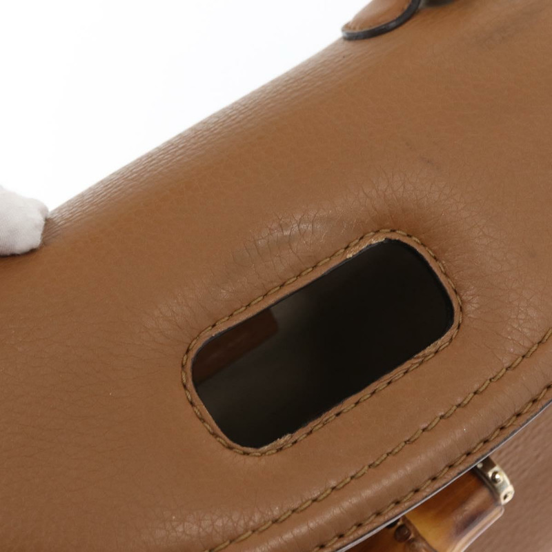 【日本直送】GUCCI 新款竹編手提包 皮革 兩用 棕色/金色 254884 正品 hk3362V-21