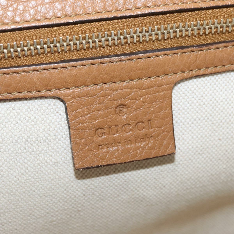 【日本直送】GUCCI 新款竹編手提包 皮革 兩用 棕色/金色 254884 正品 hk3362V-24