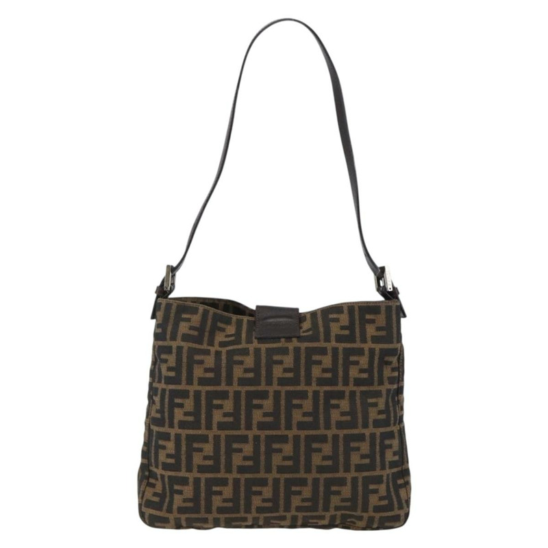 【日本直送】FENDI Zucca帆布單肩包 黑色 棕色 銀色 正品 ep12966V-1