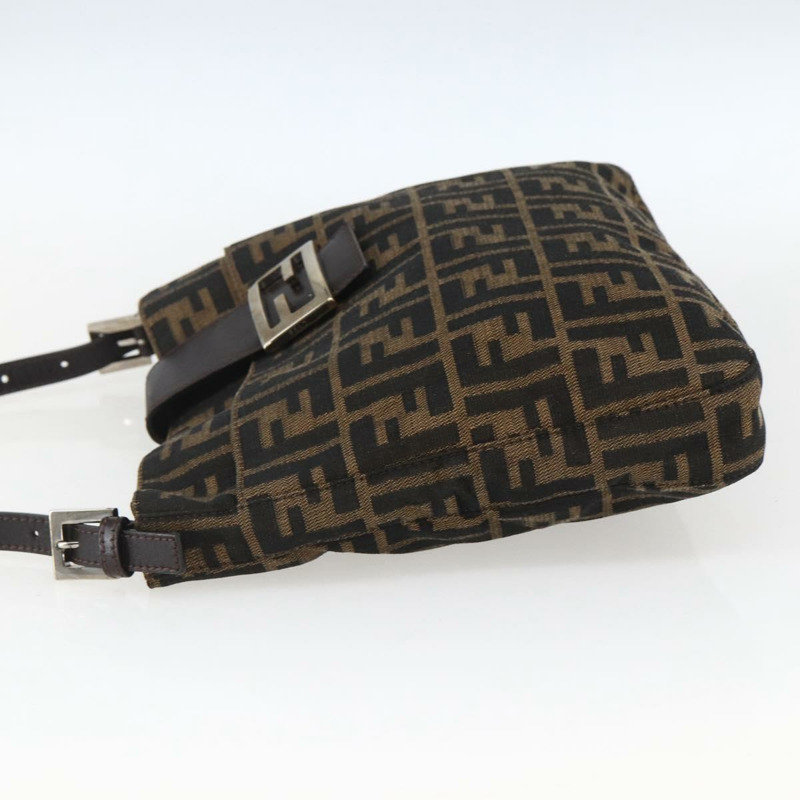 【日本直送】FENDI Zucca帆布單肩包 黑色 棕色 銀色 正品 ep12966V-2