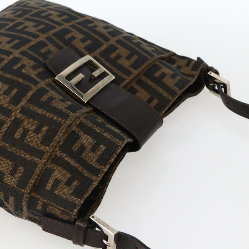 【日本直送】FENDI Zucca帆布單肩包 黑色 棕色 銀色 正品 ep12966V-5
