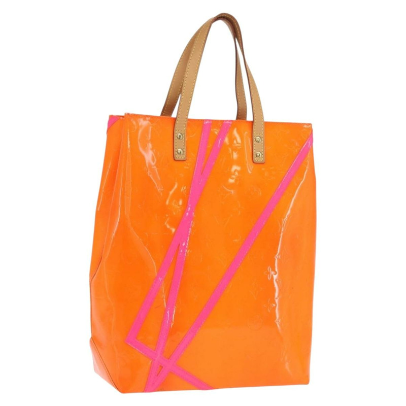 【日本直送】路易威登 Monogram Vernis Fluo Reade MM 手袋 橙粉色 M91902 正品 169293V-0